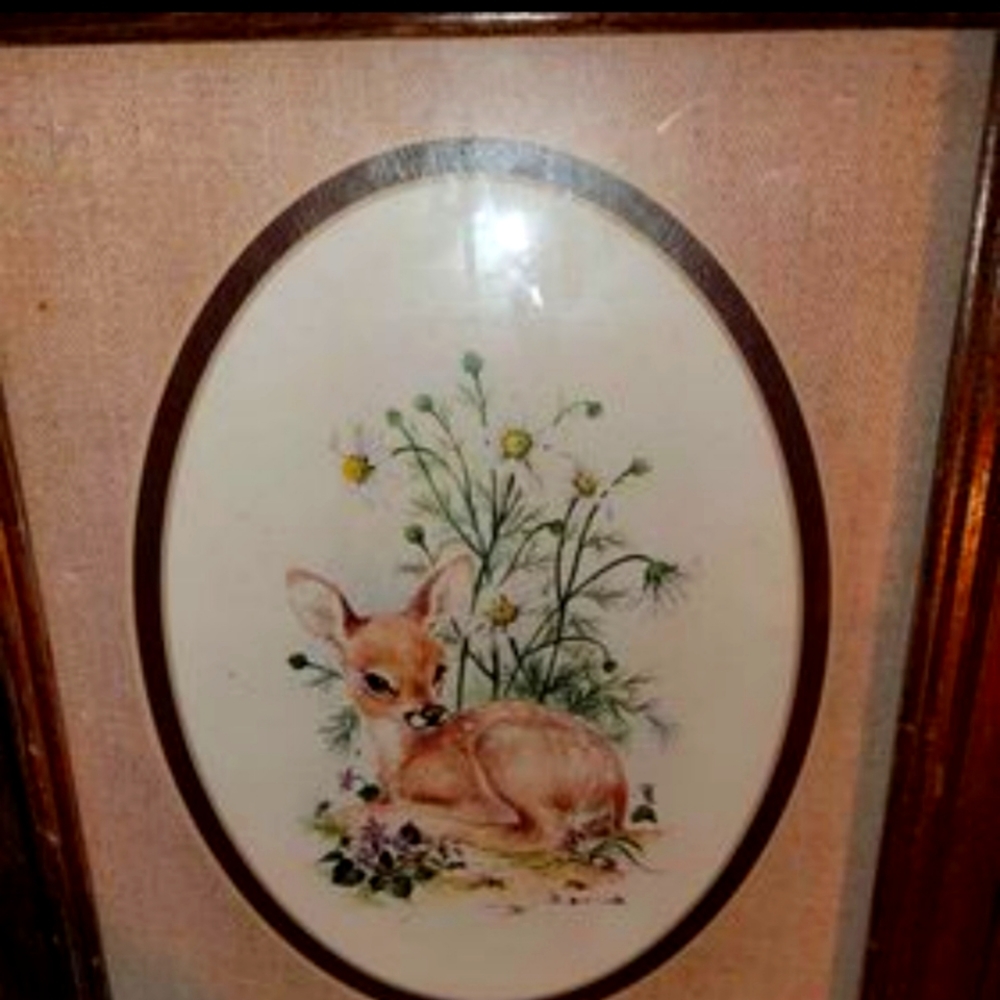 Fawn Under a Tree Painting